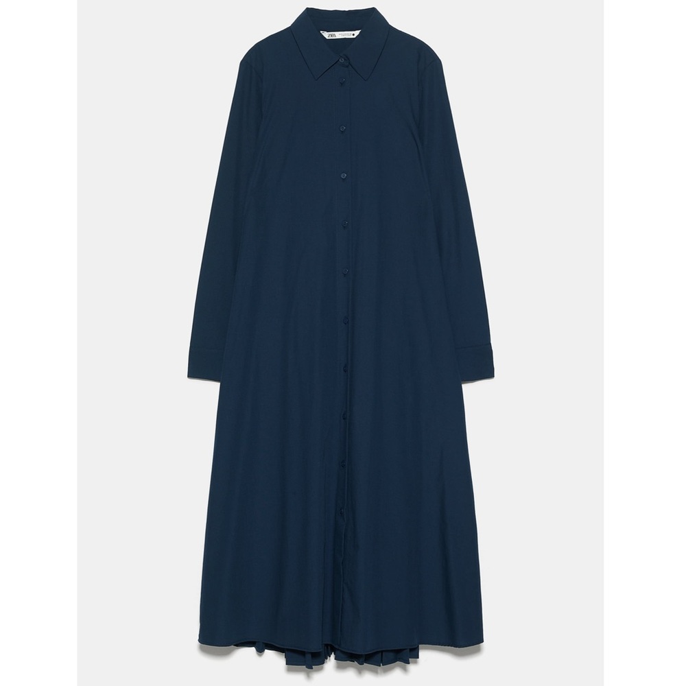 ZARA Pleated Shirt Midi Dress